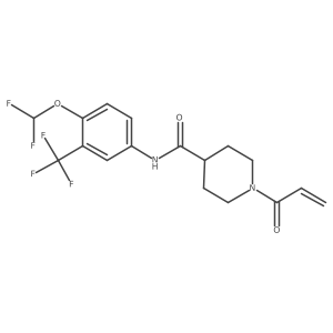 N-[4-(difluoromethoxy)-3-(trifluoromethyl)phenyl]-1-(prop-2-enoyl)piperidine-4-carboxamide结构式