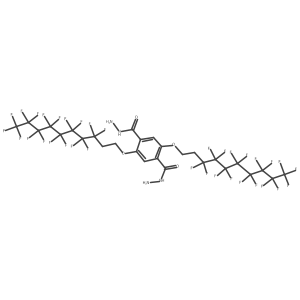 2,5-Bis((3,3,4,4,5,5,6,6,7,7,8,8,9,9,10,10,10-heptadecafluorodecyl)oxy)terephthalohydrazide结构式