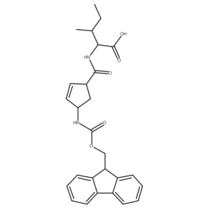 (2S,3S)-2-{[4-({[(9H-fluoren-9-yl)methoxy]carbonyl}amino)cyclopent-2-en-1-yl]formamido}-3-methylpentanoic acid结构式