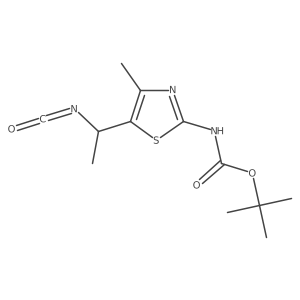 tert-butyl N-[5-(1-isocyanatoethyl)-4-methyl-1,3-thiazol-2-yl]carbamate Structure