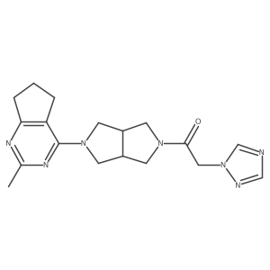 1-(5-{2-methyl-5H,6H,7H-cyclopenta[d]pyrimidin-4-yl}-octahydropyrrolo[3,4-c]pyrrol-2-yl)-2-(1H-1,2,4-triazol-1-yl)ethan-1-one Structure