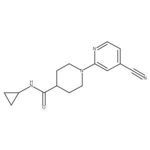 1-(4-cyanopyridin-2-yl)-N-cyclopropylpiperidine-4-carboxamide结构式