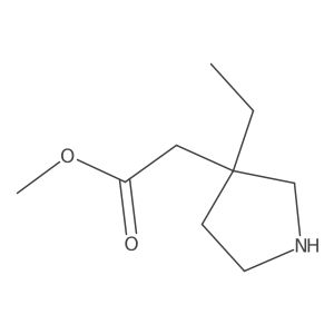 Methyl 2-(3-ethylpyrrolidin-3-yl)acetate结构式