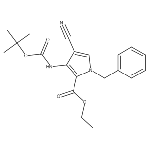 ethyl 1-benzyl-3-{[(tert-butoxy)carbonyl]amino}-4-cyano-1H-pyrrole-2-carboxylate Structure