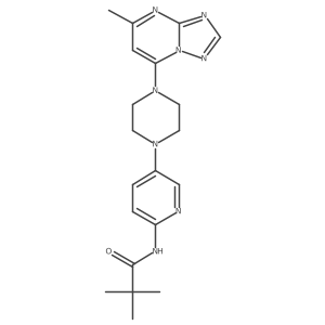 2,2-dimethyl-N-[5-(4-{5-methyl-[1,2,4]triazolo[1,5-a]pyrimidin-7-yl}piperazin-1-yl)pyridin-2-yl]propanamide Structure