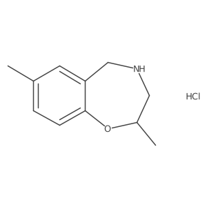 (2R)-2,7-dimethyl-2,3,4,5-tetrahydro-1,4-benzoxazepine hydrochloride结构式