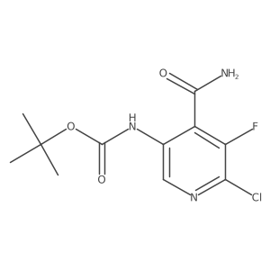 tert-butyl N-(4-carbamoyl-6-chloro-5-fluoro-3-pyridyl)carbamate Structure