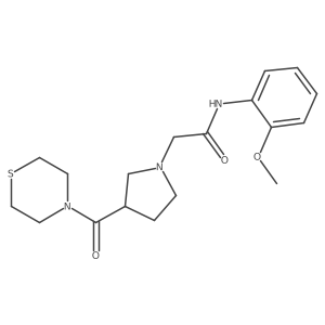 N-(2-methoxyphenyl)-2-[3-(thiomorpholine-4-carbonyl)pyrrolidin-1-yl]acetamide结构式
