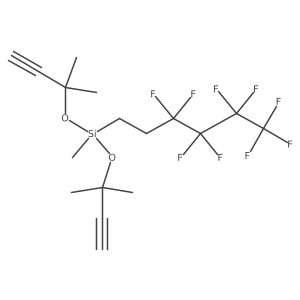 Bis[(1,1-dimethyl-2-propynyl)oxy]methyl(3,3,4,4,5,5,6,6,6-nonafluorohexyl)-silane结构式