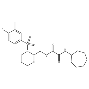 N1-cycloheptyl-N2-((3-((4-fluoro-3-methylphenyl)sulfonyl)-1,3-oxazinan-2-yl)methyl)oxalamide Structure