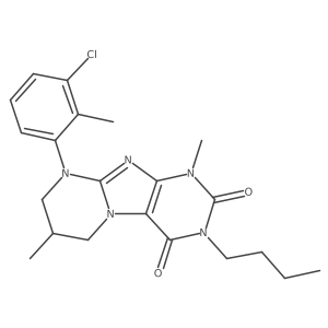 3-butyl-9-(3-chloro-2-methylphenyl)-1,7-dimethyl-6,7,8,9-tetrahydropyrimido[2,1-f]purine-2,4(1H,3H)-dione Structure