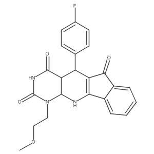 2-(4-Fluorophenyl)-7-(2-methoxyethyl)-5,7,9-triazatetracyclo[8.7.0.03,8.011,16]heptadeca-1(10),11,13,15-tetraene-4,6,17-trione Structure