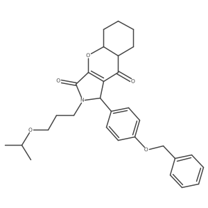 1-(4-phenylmethoxyphenyl)-2-(3-propan-2-yloxypropyl)-4a,5,6,7,8,8a-hexahydro-1H-chromeno[2,3-c]pyrrole-3,9-dione Structure