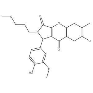 7-chloro-1-(4-hydroxy-3-methoxyphenyl)-2-(3-methoxypropyl)-6-methyl-4a,5,6,7,8,8a-hexahydro-1H-chromeno[2,3-c]pyrrole-3,9-dione Structure