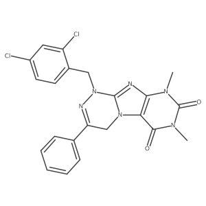 1-(2,4-dichlorobenzyl)-7,9-dimethyl-3-phenyl-7,9-dihydro-[1,2,4]triazino[3,4-f]purine-6,8(1H,4H)-dione Structure