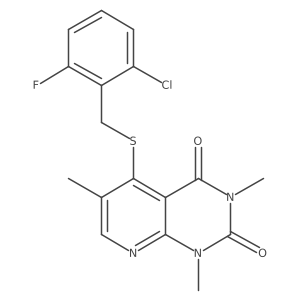 5-((2-chloro-6-fluorobenzyl)thio)-1,3,6-trimethylpyrido[2,3-d]pyrimidine-2,4(1H,3H)-dione Structure