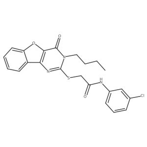 2-((3-butyl-4-oxo-3,4-dihydrobenzofuro[3,2-d]pyrimidin-2-yl)thio)-N-(3-chlorophenyl)acetamide Structure