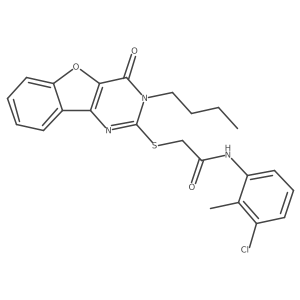 2-[(3-butyl-4-oxo-3,4-dihydro[1]benzofuro[3,2-d]pyrimidin-2-yl)sulfanyl]-N-(3-chloro-2-methylphenyl)acetamide Structure
