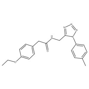 2-(4-ethoxyphenyl)-N-((1-(p-tolyl)-1H-tetrazol-5-yl)methyl)acetamide结构式