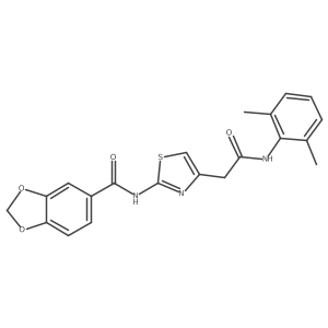 N-(4-(2-((2,6-dimethylphenyl)amino)-2-oxoethyl)thiazol-2-yl)benzo[d][1,3]dioxole-5-carboxamide Structure