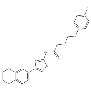 4-((4-fluorophenyl)thio)-N-(4-(5,6,7,8-tetrahydronaphthalen-2-yl)thiazol-2-yl)butanamide Structure