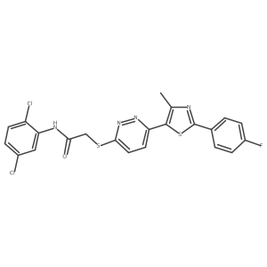 N-(2,5-dichlorophenyl)-2-((6-(2-(4-fluorophenyl)-4-methylthiazol-5-yl)pyridazin-3-yl)thio)acetamide Structure