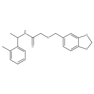 2-{[(2H-1,3-benzodioxol-5-yl)methyl]sulfanyl}-N-[1-(2-methylphenyl)ethyl]acetamide结构式