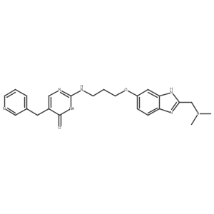 4(1H)-Pyrimidinone, 2-((3-((2-((dimethylamino)methyl)-1H-benzimidazol-5-yl)oxy)propyl)amino)-5-(3-pyridinylmethyl)- Structure