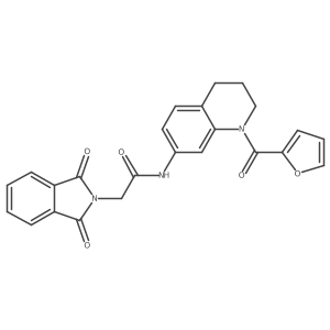 2-(1,3-dioxoisoindolin-2-yl)-N-(1-(furan-2-carbonyl)-1,2,3,4-tetrahydroquinolin-7-yl)acetamide结构式