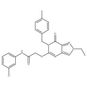 N-(3-chlorophenyl)-2-((2-ethyl-6-(4-methylbenzyl)-7-oxo-6,7-dihydro-2H-pyrazolo[4,3-d]pyrimidin-5-yl)thio)acetamide结构式