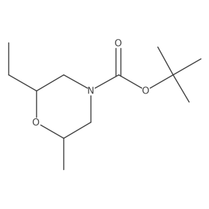 (2S)-tert-butyl 2-ethyl-6-methylmorpholine-4-carboxylate结构式
