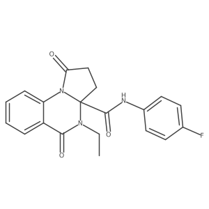 4-ethyl-N-(4-fluorophenyl)-1,5-dioxo-2,3,4,5-tetrahydropyrrolo[1,2-a]quinazoline-3a(1H)-carboxamide结构式