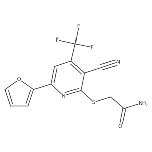 2-{[3-Cyano-6-(furan-2-yl)-4-(trifluoromethyl)pyridin-2-yl]sulfanyl}acetamide结构式