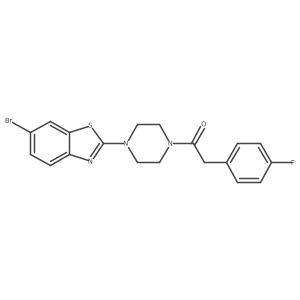 1-(4-(6-Bromobenzo[d]thiazol-2-yl)piperazin-1-yl)-2-(4-fluorophenyl)ethanone结构式