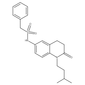 N-(1-isopentyl-2-oxo-1,2,3,4-tetrahydroquinolin-6-yl)-1-phenylmethanesulfonamide结构式