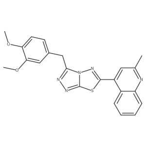 4-[3-(3,4-Dimethoxybenzyl)[1,2,4]triazolo[3,4-b][1,3,4]thiadiazol-6-yl]-2-methylquinoline结构式