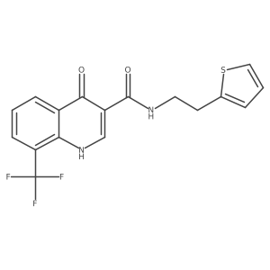4-hydroxy-N-[2-(thiophen-2-yl)ethyl]-8-(trifluoromethyl)quinoline-3-carboxamide Structure