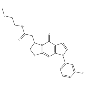 2-(1-(3-chlorophenyl)-4-oxo-1,4,6,7-tetrahydropyrazolo[3,4-d]thiazolo[3,2-a]pyrimidin-6-yl)-N-(2-methoxyethyl)acetamide结构式