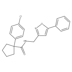 1-(4-chlorophenyl)-N-((5-phenylisoxazol-3-yl)methyl)cyclopentanecarboxamide结构式