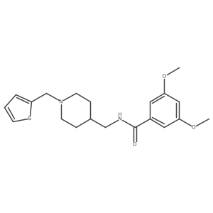 3,5-dimethoxy-N-((1-(thiophen-2-ylmethyl)piperidin-4-yl)methyl)benzamide结构式