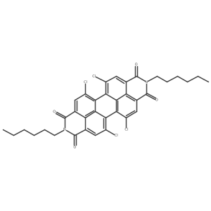 5,6,12,13-Tetrachloro-2,9-dihexylanthra[2,1,9-def:6,5,10-d'e'f']diisoquinoline-1,3,8,10(2H,9H)-tetraone Structure