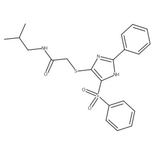 N-(2-methylpropyl)-2-{[2-phenyl-4-(phenylsulfonyl)-1H-imidazol-5-yl]sulfanyl}acetamide Structure