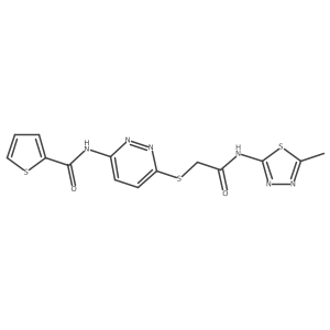 N-(6-((2-((5-methyl-1,3,4-thiadiazol-2-yl)amino)-2-oxoethyl)thio)pyridazin-3-yl)thiophene-2-carboxamide结构式