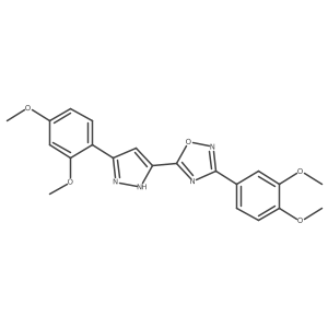 3-(3,4-dimethoxyphenyl)-5-[3-(2,4-dimethoxyphenyl)-1H-pyrazol-5-yl]-1,2,4-oxadiazole Structure