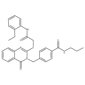 4-((2-((2-((2-ethylphenyl)amino)-2-oxoethyl)thio)-4-oxoquinazolin-3(4H)-yl)methyl)-N-propylbenzamide Structure