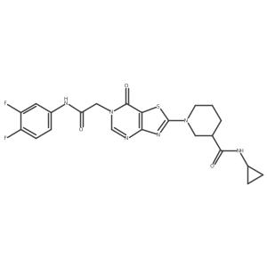 N-cyclopropyl-1-(6-{[(3,4-difluorophenyl)carbamoyl]methyl}-7-oxo-6H,7H-[1,3]thiazolo[4,5-d]pyrimidin-2-yl)piperidine-3-carboxamide Structure