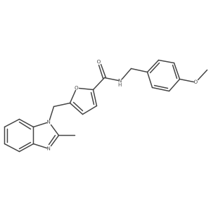 N-(4-methoxybenzyl)-5-((2-methyl-1H-benzo[d]imidazol-1-yl)methyl)furan-2-carboxamide结构式