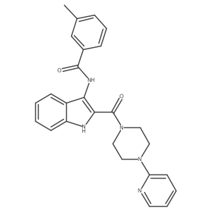 3-methyl-N-{2-[4-(pyridin-2-yl)piperazine-1-carbonyl]-1H-indol-3-yl}benzamide结构式