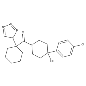 [4-(4-chlorophenyl)-4-hydroxypiperidin-1-yl][1-(1H-tetrazol-1-yl)cyclohexyl]methanone Structure