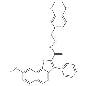 N-[2-(3,4-dimethoxyphenyl)ethyl]-8-methoxy-3-phenylthieno[3,2-c]quinoline-2-carboxamide Structure